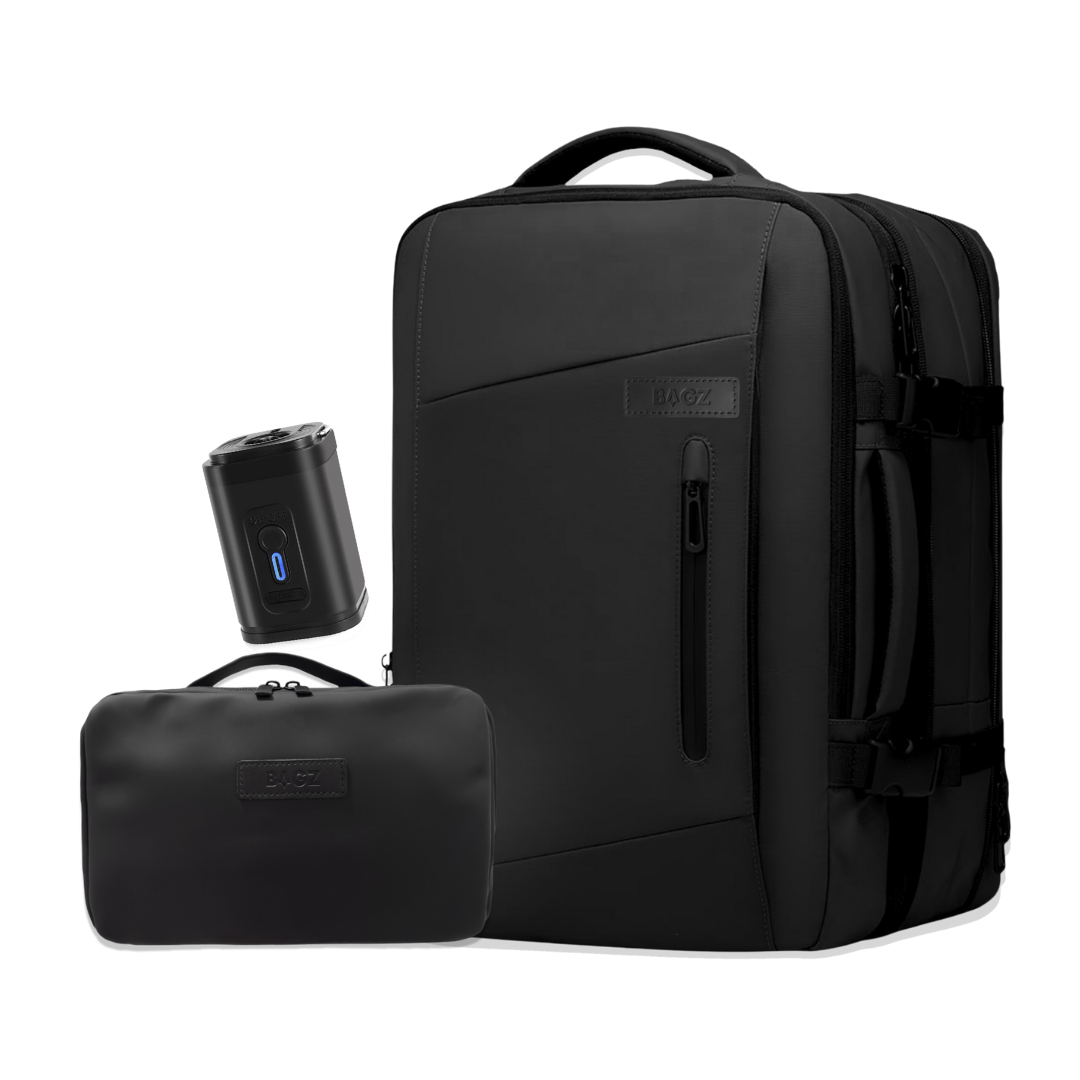 Kit Travel - Mochila para Viaje Comprimible 59L Black | Bagz Chile