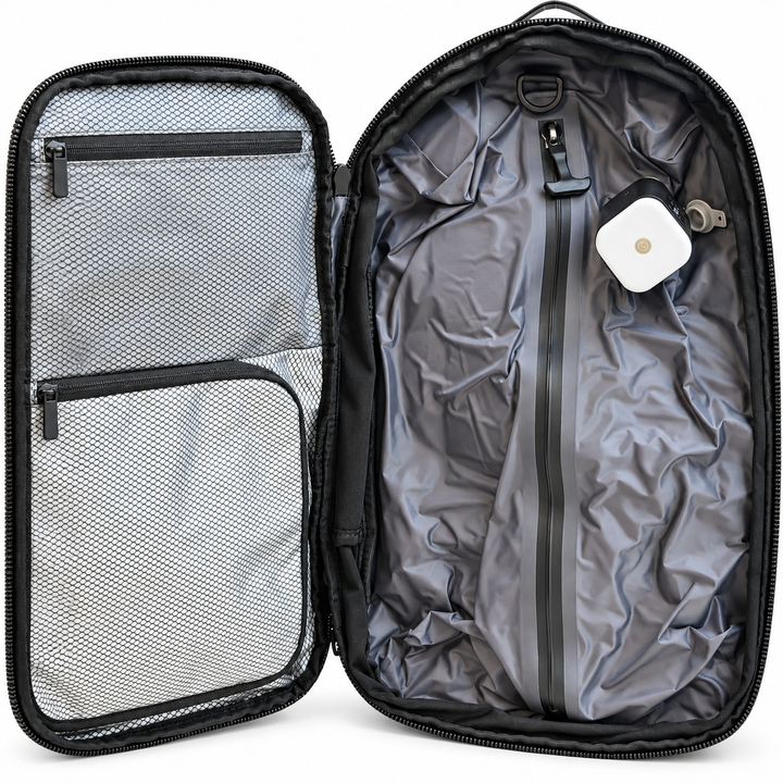 Mochila de viaje Berlin negra 48L comprimible – Bagz, vista 13