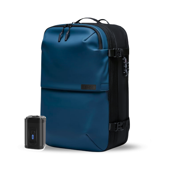 Pack: Mochila de viaje Berlin Azul + Compresor - Pre Venta