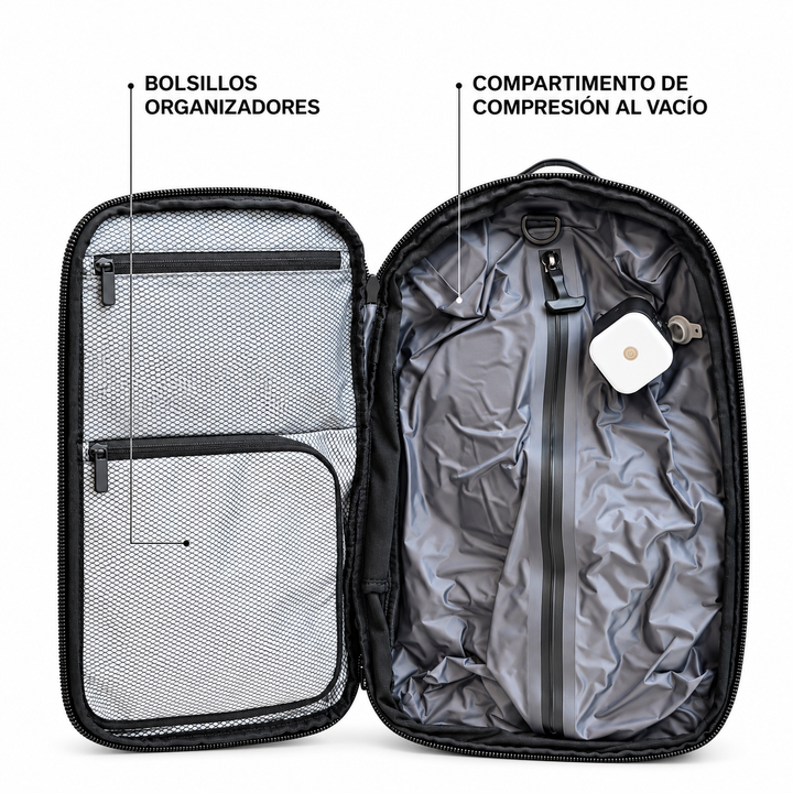 Mochila de viaje comprimible Bagz con compresión al vacío, vista 2