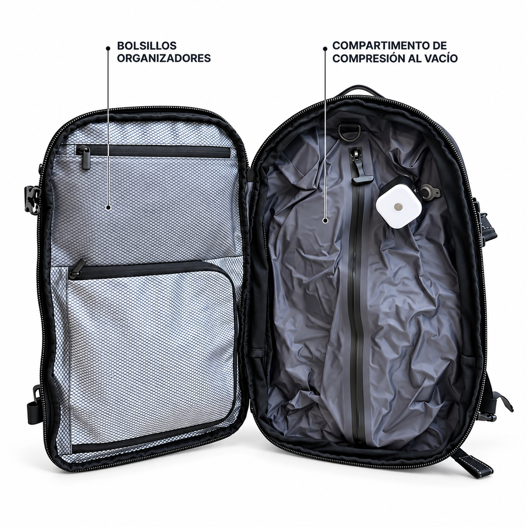 Pack: Mochila de viaje Berlin Beige + Compresor