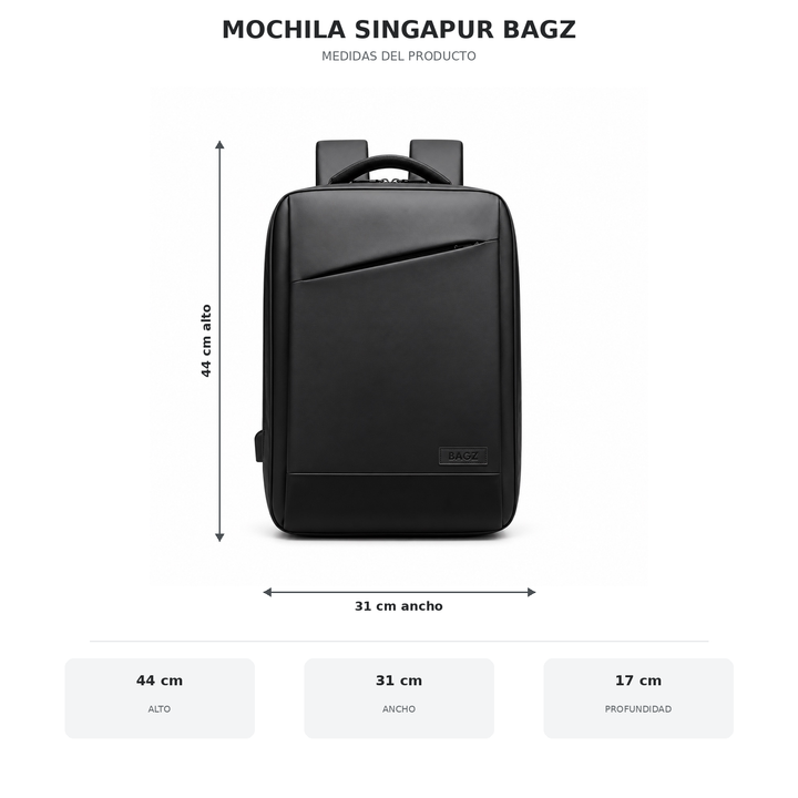 Mochila Ejecutiva Singapur Negra