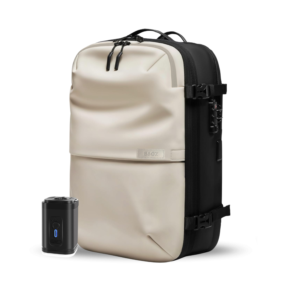Pack: Mochila de viaje Berlin Beige + Compresor