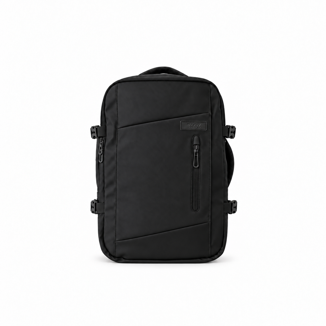 Mochila de viaje Montreal negra 59L comprimible – Bagz, vista 7
