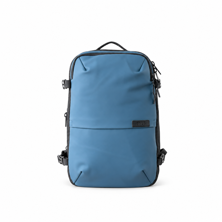 Mochila de viaje Berlin azul 48L comprimible – Bagz, vista 8