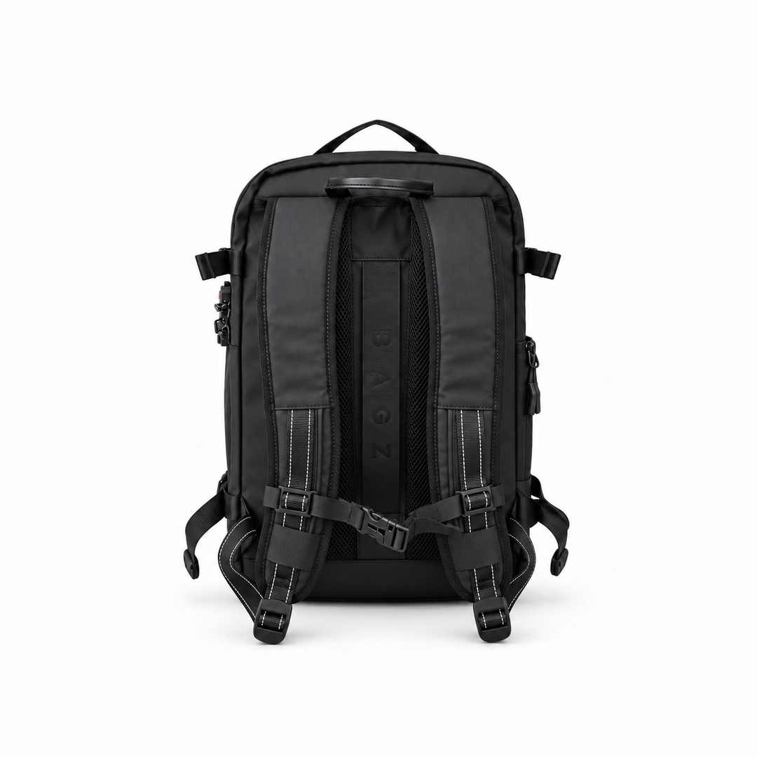 Mochila de viaje Berlin negra 48L comprimible – Bagz, vista 10