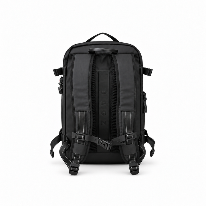Mochila de viaje Berlin negra 48L comprimible – Bagz, vista 10