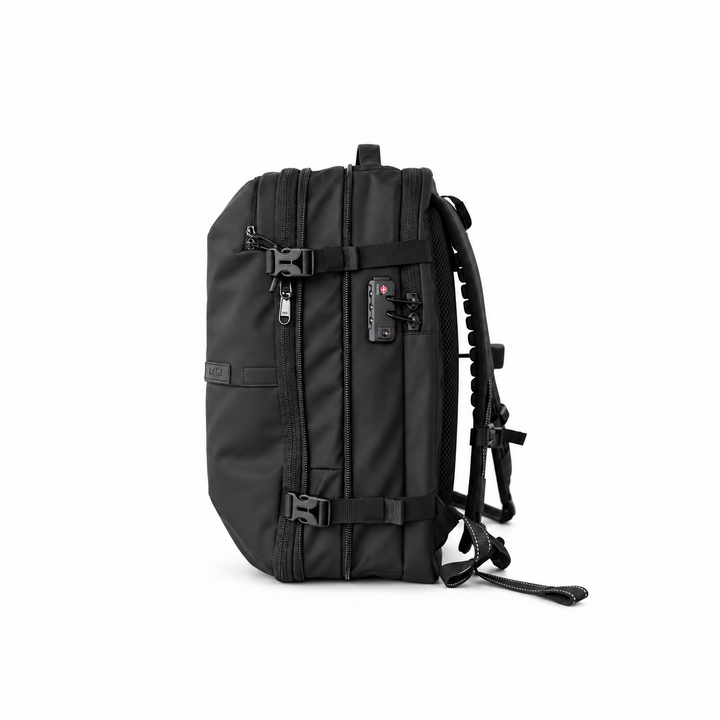 Mochila de viaje Berlin negra 48L comprimible – Bagz, vista 9