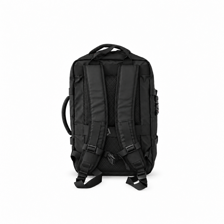 Mochila de viaje Montreal negra 59L comprimible – Bagz, vista 8