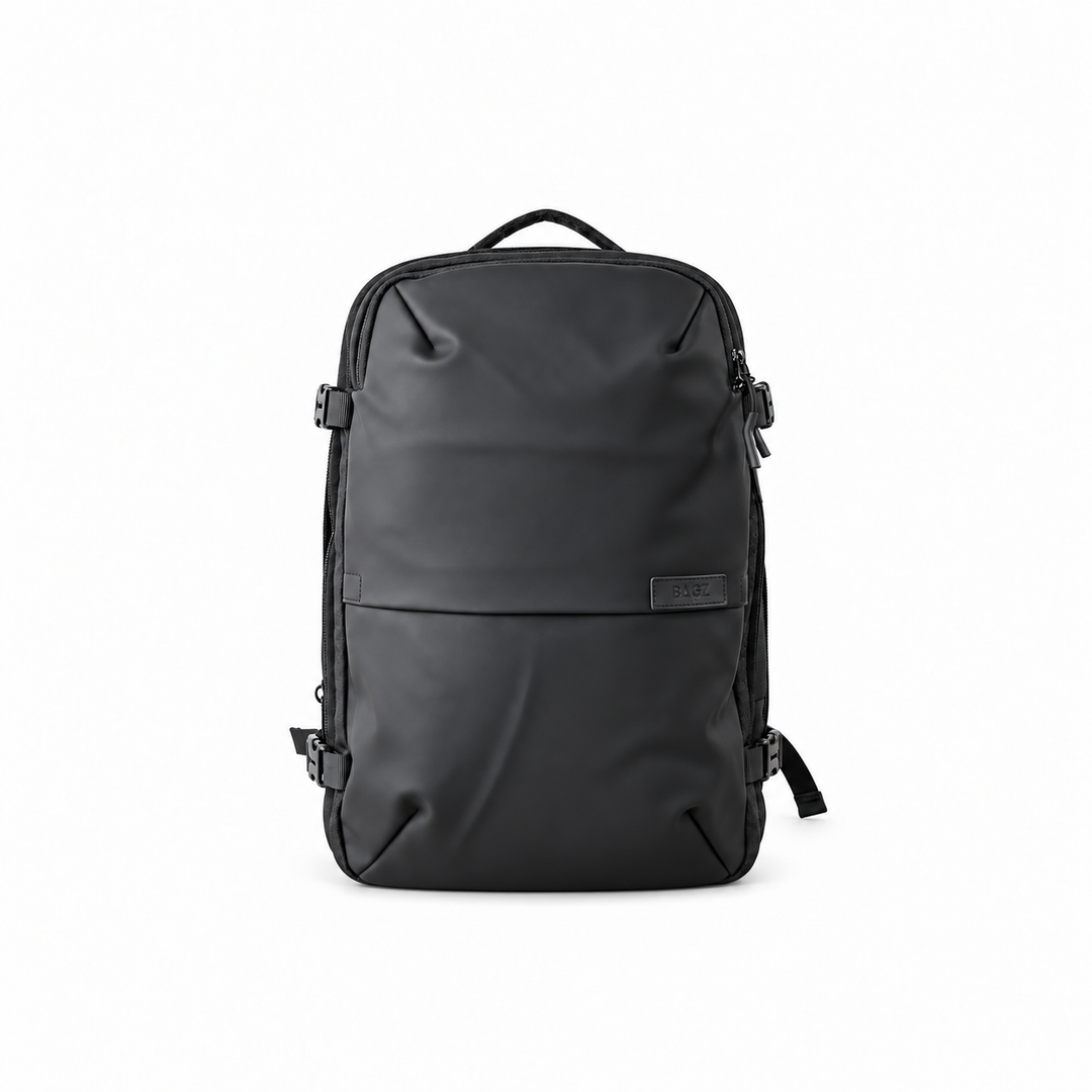 Mochila de viaje Berlin negra 48L comprimible – Bagz, vista 7