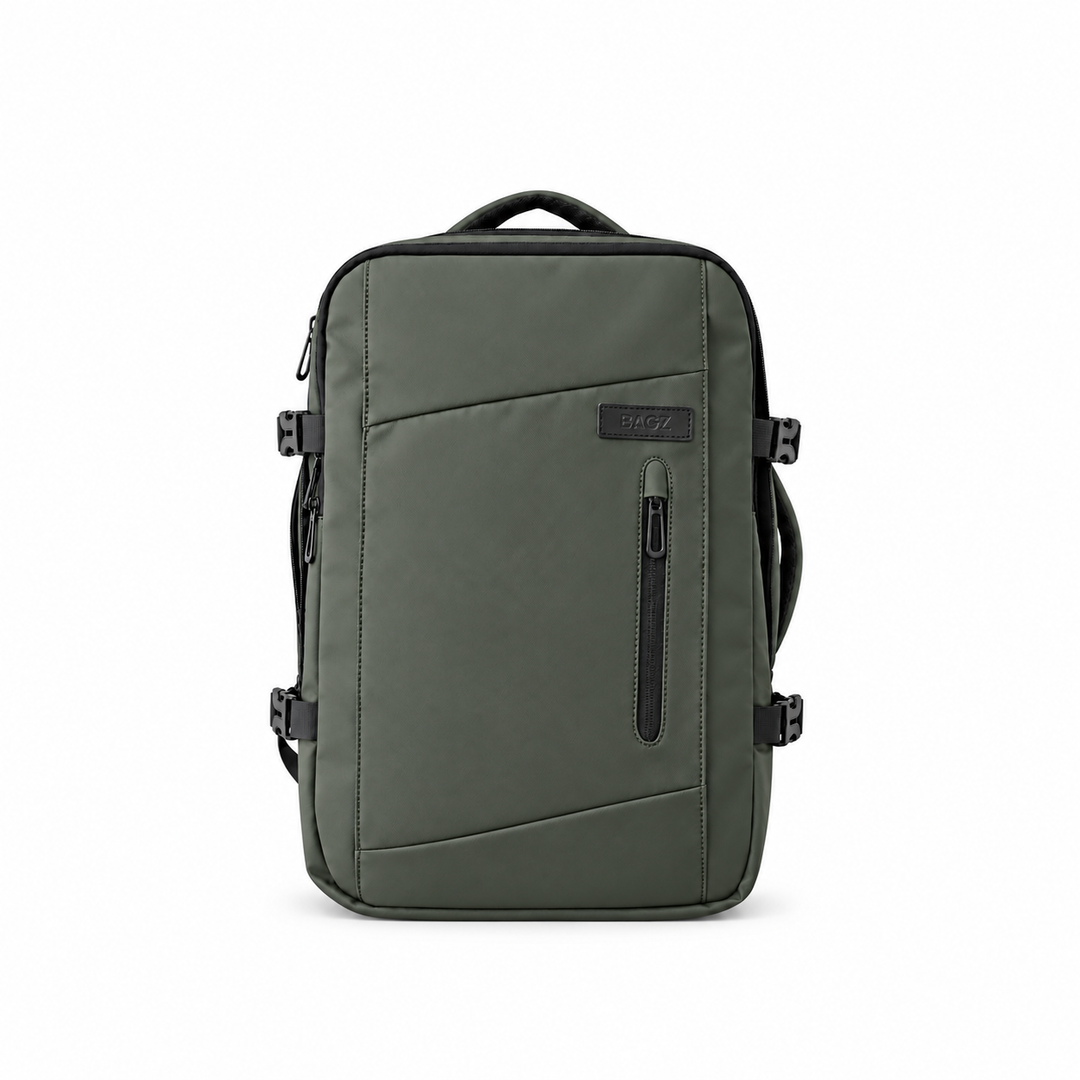 Mochila de viaje Montreal verde 59L comprimible – Bagz, vista 2