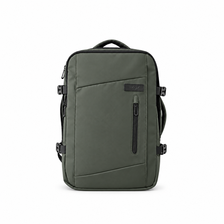 Mochila de viaje Montreal verde 59L comprimible – Bagz, vista 2