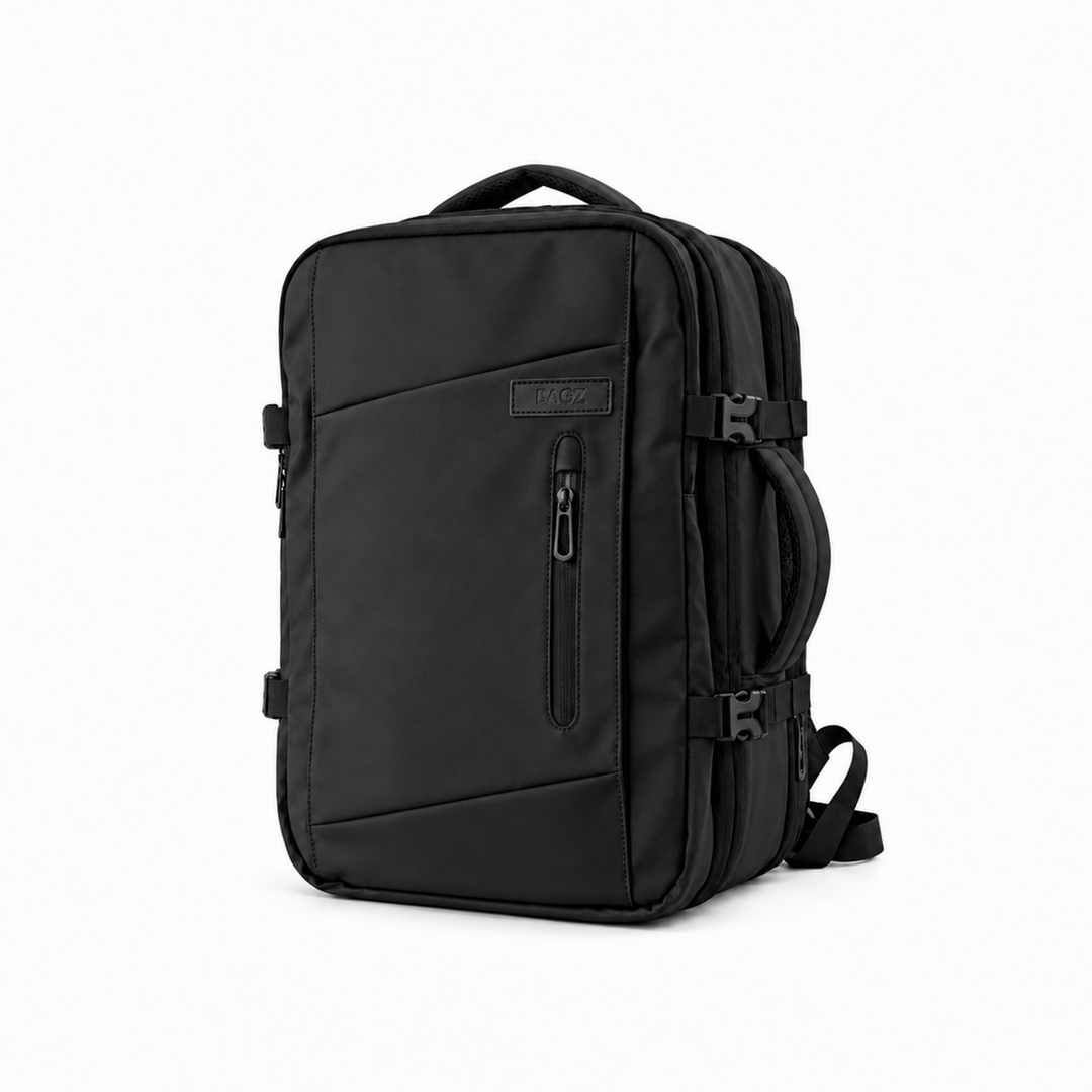 Mochila de viaje Montreal negra 59L comprimible – Bagz