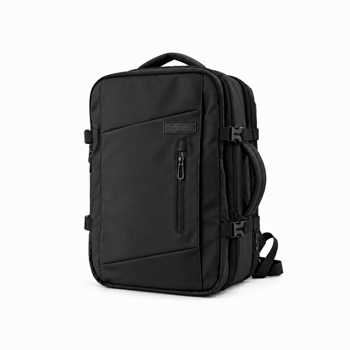 Mochila de viaje Montreal negra 59L comprimible – Bagz
