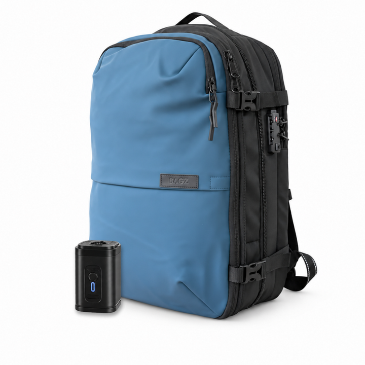 Pack mochila Berlin azul 48L con compresor Airpump