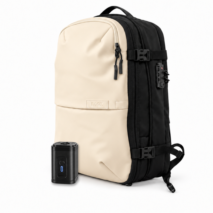 Pack: Mochila de viaje Berlin Beige + Compresor